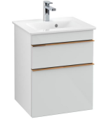 Тумба под раковину Villeroy & Boch Venticello 46,6х42,5 см МДФ стекло глянцевое белое/ручка медь A92205RE