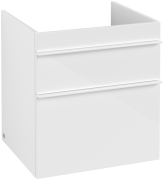 Тумба під раковину Villeroy & Boch Venticello 55,3х50,2 см МДФ глянсовий білий/ручка алюміній білий A92302DH