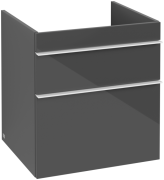 Тумба під раковину Villeroy & Boch Venticello 55,3х50,2 см МДФ глянсовий сірий/ручка алюміній білий A92302FP