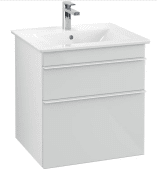 Тумба під раковину Villeroy & Boch Venticello 55,3х50,2 см МДФ скло глянсове біле/ручка алюміній білий A92302RE