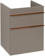 Тумба під раковину Villeroy & Boch Venticello 46,6х42,5 см ДСП трюфель сірий/ручка мідь A92205VG