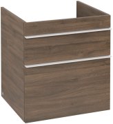Тумба під раковину Villeroy & Boch Venticello 55,3х50,2 см ДСП дуб аризона/ручка алюміній білий A92302VH