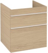 Тумба під раковину Villeroy & Boch Venticello 55,3х50,2 см ДСП північний дуб/ручка алюміній білий A92302VJ