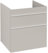 Тумба під раковину Villeroy & Boch Venticello 55,3х50,2 см ДСП м'який сірий/ручка алюміній білий A92302VK