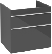Тумба під раковину Villeroy & Boch Venticello 60,3х50,2 см МДФ глянсовий сірий/ручка алюміній білий A92402FP