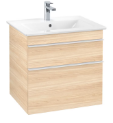 Тумба під раковину Villeroy & Boch Venticello 60,3х50,2 см ДСП в'яз друкарський/ручка алюміній білий A92402PN