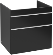 Тумба под раковину Villeroy & Boch Venticello 60,3х50,2 см МДФ черный матовый лак/ручка алюминий белый A92402PD