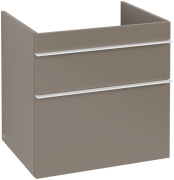 Тумба под раковину Villeroy & Boch Venticello 60,3х50,2 ДСП трюфель серый/ручка алюминий белый A92402VG