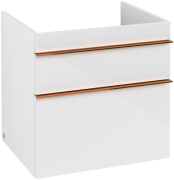 Тумба под раковину Villeroy & Boch Venticello 60,3х50,2 см МДФ глянцевый белый/ручка медь A92405DH