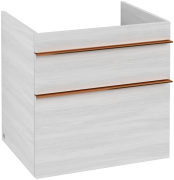 Тумба под раковину Villeroy & Boch Venticello 60,3х50,2 см ДСП/МДФ белое дерево/ручка медь A92405E8