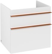 Тумба під раковину Villeroy & Boch Venticello 60,3х50,2 см ДСП/МДФ білий матовий/ручка мідь A92405MS