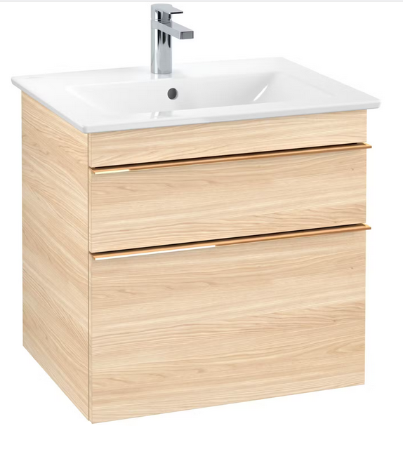 Тумба під раковину Villeroy & Boch Venticello 60,3х50,2 см ДСП в'яз друкарський/ручка мідь A92405PN