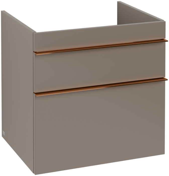 Тумба под раковину Villeroy & Boch Venticello 60,3х50,2 ДСП трюфель серый/ручка медь A92405VG