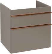 Тумба под раковину Villeroy & Boch Venticello 60,3х50,2 ДСП трюфель серый/ручка медь A92405VG