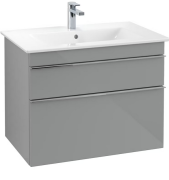 Тумба под раковину Villeroy & Boch Venticello 75,3х50,2 см МДФ стекло глянцевое серое/ручка хром A92501RA