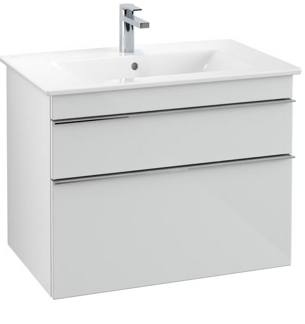 Тумба під раковину Villeroy & Boch Venticello 75,3х50,2 см МДФ скло глянсове біле/ручка хром A92501RE