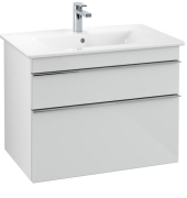 Тумба під раковину Villeroy & Boch Venticello 75,3х50,2 см МДФ скло глянсове біле/ручка хром A92501RE