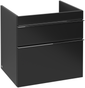 Тумба под раковину Villeroy & Boch Venticello 60,3х50,2 см МДФ черный матовый лак/ручка хром A92401PD