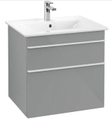 Тумба под раковину Villeroy & Boch Venticello 60,3х50,2 см МДФ стекло глянцевое серое/ручка алюминий белый A92402RA