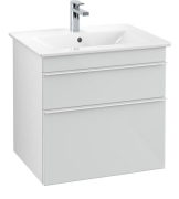 Тумба під раковину Villeroy & Boch Venticello 60,3х50,2 см МДФ скло глянсове біле/ручка алюміній білий A92402RE