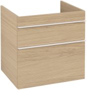 Тумба під раковину Villeroy & Boch Venticello 60,3х50,2 см ДСП північний дуб/ручка алюміній білий A92402VJ