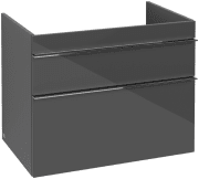 Тумба під раковину Villeroy & Boch Venticello 75,3х50,2 см МДФ глянсовий сірий/ручка хром A92501FP