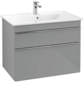 Тумба под раковину Villeroy & Boch Venticello 75,3х50,2 см МДФ стекло глянцевое серое/ручка хром A92501RA