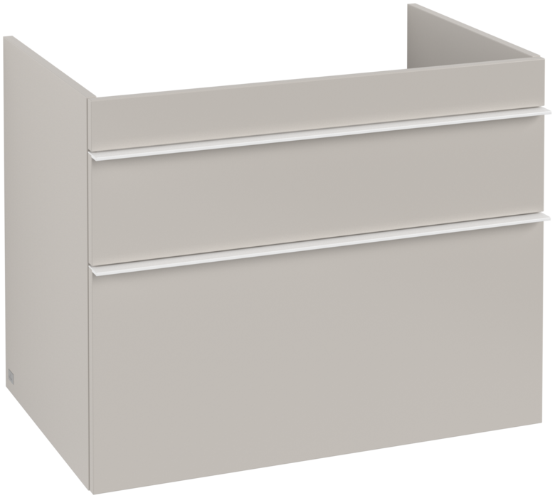 Тумба під раковину Villeroy & Boch Venticello 75,3х50,2 см ДСП м'який сірий/ручка алюміній білий A92502VK