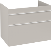 Тумба під раковину Villeroy & Boch Venticello 75,3х50,2 см ДСП м'який сірий/ручка алюміній білий A92502VK