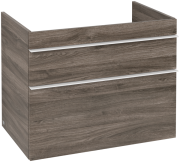 Тумба під раковину Villeroy & Boch Venticello 75,3х50,2 см ДСП кам'яний дуб/ручка алюміній білий A92502RK