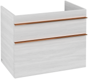 Тумба под раковину Villeroy & Boch Venticello 75,3х50,2 см ДСП/МДФ белое дерево/ручка медь A92505E8