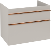 Тумба под раковину Villeroy & Boch Venticello 75,3х50,2 см ДСП мягкий серый/ручка медь A92505VK