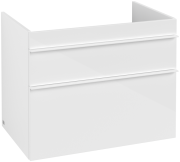 Тумба під раковину Villeroy & Boch Venticello 75,3х50,2 см МДФ глянсовий білий/ручка алюміній білий A92502DH