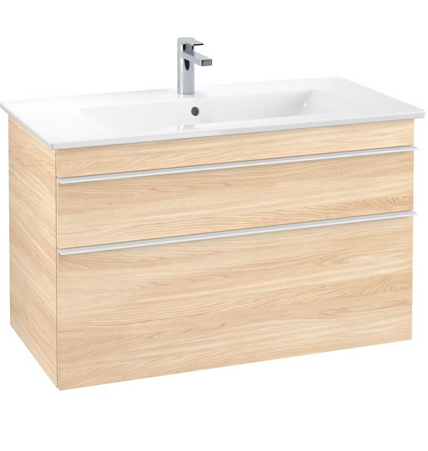 Тумба под раковину Villeroy & Boch Venticello 95,3х50,2 см ДСП вяз печатный/ручка алюминий белый A92602PN