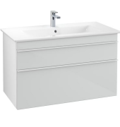 Тумба под раковину Villeroy & Boch Venticello 95,3х50,2 см МДФ стекло глянцевое белое/ручка алюминий белый A92602RE