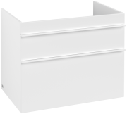 Тумба под раковину Villeroy & Boch Venticello 75,3х50,2 см ДСП/МДФ белый матовый/ручка алюминий белый A92502MS