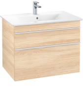 Тумба под раковину Villeroy & Boch Venticello 75,3х50,2 см ДСП вяз печатный/ручка алюминий белый A92502PN