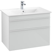 Тумба під раковину Villeroy & Boch Venticello 75,3х50,2 см МДФ скло глянсове біле/ручка алюміній білий A92502RE