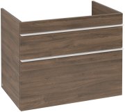 Тумба під раковину Villeroy & Boch Venticello 75,3х50,2 см ДСП дуб аризона/ручка алюміній білий A92502VH