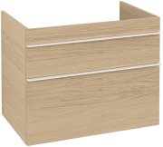 Тумба под раковину Villeroy & Boch Venticello 75,3х50,2 см ДСП северный дуб/ручка алюминий белый A92502VJ