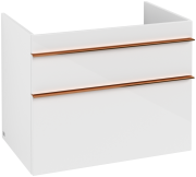 Тумба під раковину Villeroy & Boch Venticello 75,3х50,2 см МДФ глянсовий білий/ручка мідь A92505DH