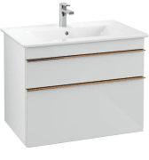 Тумба под раковину Villeroy & Boch Venticello 75,3х50,2 см МДФ стекло глянцевое белое/ручка медь A92505RE