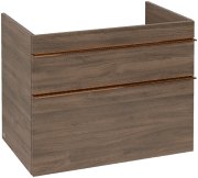 Тумба под раковину Villeroy & Boch Venticello 75,3х50,2 см ДСП дуб аризона/ручка медь A92505VH