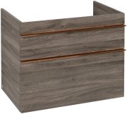 Тумба під раковину Villeroy & Boch Venticello 75,3х50,2 см ДСП кам'яний дуб/ручка мідь A92505RK