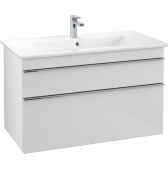 Тумба під раковину Villeroy & Boch Venticello 95,3х50,2 см МДФ скло глянсове біле/ручка хром A92601RE