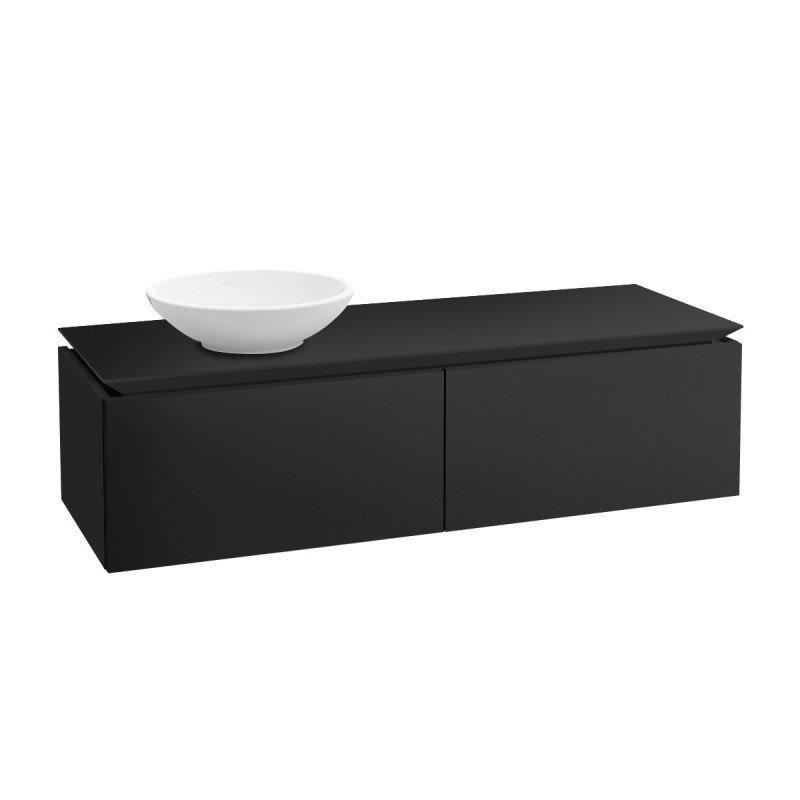 Тумба під раковину Villeroy&Boch Legato 120х38 см МДФ/ДСП чорний матовий лак B57900PD