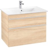 Тумба під раковину Villeroy & Boch Venticello 75,3х50,2 см ДСП в'яз друкарський/ручка алюміній білий A92502PN