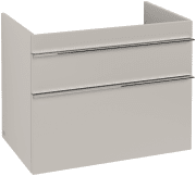 Тумба під раковину Villeroy & Boch Venticello 75,3х50,2 см ДСП м'який сірий/ручка хром A92501VK