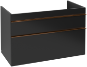 Тумба под раковину Villeroy & Boch Venticello 95,3х50,2 см МДФ черный матовый лак/ручка медь A92605PD