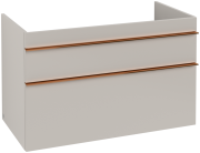Тумба под раковину Villeroy & Boch Venticello 95,3х50,2 см ДСП мягкий серый/ручка медь A92605VK